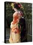 Geisha, Maiko in Gion, Kyoto City, Honshu, Japan-Christian Kober-Stretched Canvas