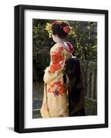 Geisha, Maiko in Gion, Kyoto City, Honshu, Japan-Christian Kober-Framed Photographic Print