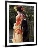 Geisha, Maiko in Gion, Kyoto City, Honshu, Japan-Christian Kober-Framed Photographic Print