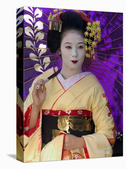 Geisha, Maiko in Gion, Kyoto City, Honshu, Japan-Christian Kober-Stretched Canvas