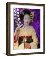 Geisha, Maiko in Gion, Kyoto City, Honshu, Japan-Christian Kober-Framed Photographic Print