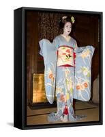 Geisha, Maiko (Trainee Geisha) Entertainment, Kyoto City, Honshu, Japan-Christian Kober-Framed Stretched Canvas