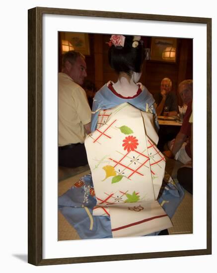 Geisha, Maiko (Trainee Geisha) Entertainment, Kyoto City, Honshu, Japan-Christian Kober-Framed Photographic Print