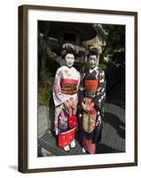 Geisha, Maiko (Trainee Geisha) in Gion, Kyoto City, Honshu, Japan-Christian Kober-Framed Photographic Print