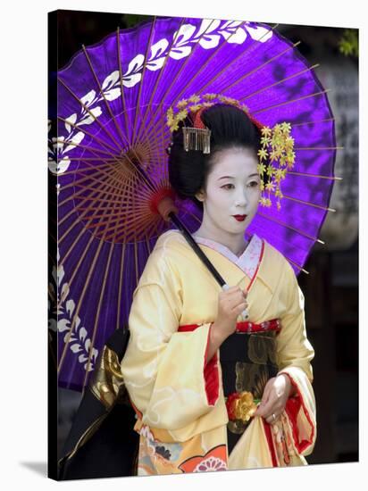 Geisha, Maiko (Trainee Geisha) in Gion, Kyoto City, Honshu, Japan-Christian Kober-Stretched Canvas