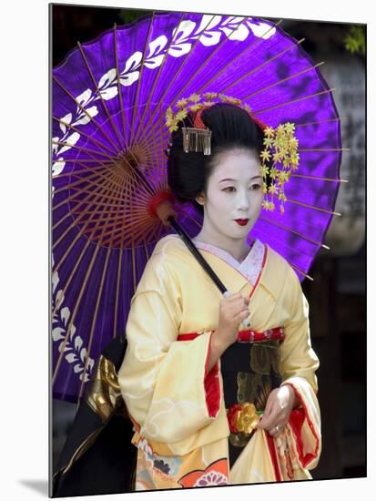 Geisha, Maiko (Trainee Geisha) in Gion, Kyoto City, Honshu, Japan-Christian Kober-Mounted Photographic Print