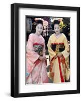 Geisha, Maiko (Trainee Geisha) in Gion, Kyoto City, Honshu, Japan-Christian Kober-Framed Photographic Print