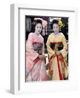 Geisha, Maiko (Trainee Geisha) in Gion, Kyoto City, Honshu, Japan-Christian Kober-Framed Photographic Print