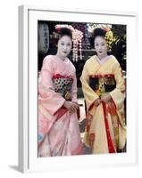 Geisha, Maiko (Trainee Geisha) in Gion, Kyoto City, Honshu, Japan-Christian Kober-Framed Photographic Print