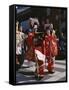 Geisha Parade, Geishas Dressed in Traditional Costume, Kimono, Kyoto, Honshu, Japan-null-Framed Stretched Canvas