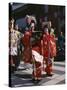 Geisha Parade, Geishas Dressed in Traditional Costume, Kimono, Kyoto, Honshu, Japan-null-Stretched Canvas