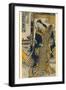 Geisha Playing a Zither, Japanese Wood-Cut Print-Lantern Press-Framed Art Print