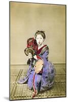 Geisha Playing the Tsuzumi, Japan, 1882-Felice Beato-Mounted Giclee Print