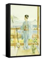 Geisha Standing on a Balcony, 1893-Anton Alois Stern-Framed Stretched Canvas