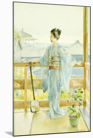 Geisha Standing on a Balcony, 1893-Anton Alois Stern-Mounted Giclee Print