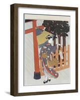 Geisha Visiting a Shrine-Suzuki Harunobu-Framed Giclee Print