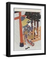 Geisha Visiting a Shrine-Suzuki Harunobu-Framed Giclee Print