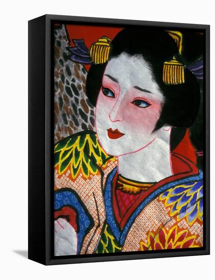 Geisha, Warrior Folk Art, Takamatsu, Shikoku, Japan-Dave Bartruff-Framed Stretched Canvas