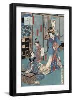 Geisha with Hibachi-Utagawa Kunisada II-Framed Giclee Print