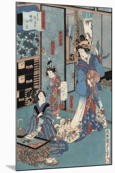 Geisha with Hibachi-Utagawa Kunisada II-Mounted Giclee Print