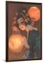 Geisha with Japanese Lantern-null-Framed Art Print