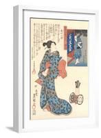 Geisha with Japanese Writing-null-Framed Art Print