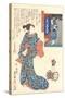 Geisha with Japanese Writing-null-Stretched Canvas