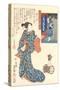 Geisha with Japanese Writing-null-Stretched Canvas