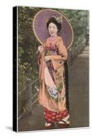 Geisha with Parasol-null-Stretched Canvas