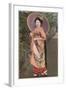 Geisha with Parasol-null-Framed Art Print