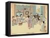 Geisha Women Dancing the Kappore to Musical Accompaniment for Three Male Clients-null-Framed Stretched Canvas