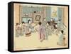 Geisha Women Dancing the Kappore to Musical Accompaniment for Three Male Clients-null-Framed Stretched Canvas
