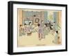 Geisha Women Dancing the Kappore to Musical Accompaniment for Three Male Clients-null-Framed Art Print