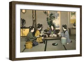 Geishas and Tea Ceremony-null-Framed Art Print