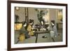 Geishas and Tea Ceremony-null-Framed Premium Giclee Print