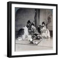 Geishas at Dinner, Tokyo, Japan, 1904-Underwood & Underwood-Framed Photographic Print