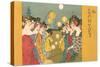 Geishas at Festival with Lanterns-null-Stretched Canvas