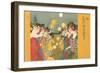 Geishas at Festival with Lanterns-null-Framed Art Print