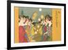 Geishas at Festival with Lanterns-null-Framed Premium Giclee Print