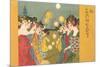 Geishas at Festival with Lanterns-null-Mounted Premium Giclee Print