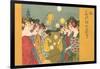 Geishas at Festival with Lanterns-null-Framed Art Print