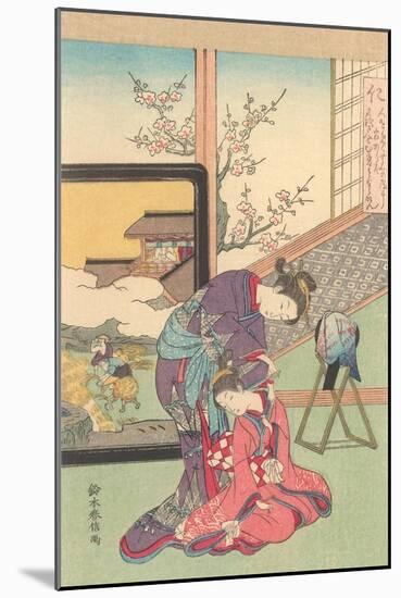 Geishas Dressing-null-Mounted Art Print