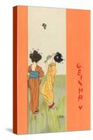 Geishas Playing Badminton-null-Stretched Canvas