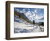 Geisler mountain range in the dolomites of the Villnoss Valley in South Tyrol, Alto Adige-Martin Zwick-Framed Photographic Print