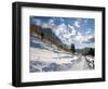 Geisler mountain range in the dolomites of the Villnoss Valley in South Tyrol, Alto Adige-Martin Zwick-Framed Photographic Print