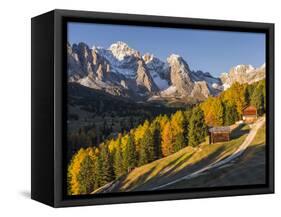 Geisler Mountain Range, Odle in the Dolomites, Groeden Valley, Val Gardena, South Tyrol, Alto Adige-Martin Zwick-Framed Stretched Canvas