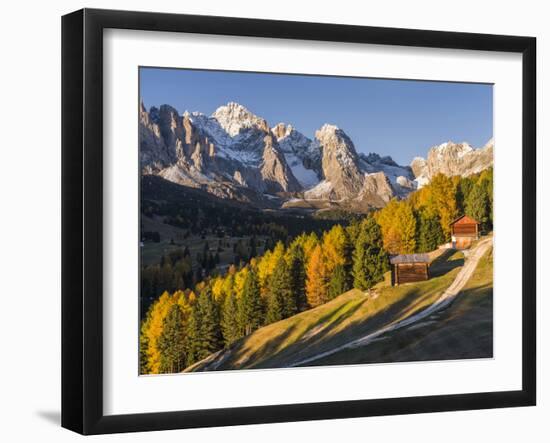 Geisler Mountain Range, Odle in the Dolomites, Groeden Valley, Val Gardena, South Tyrol, Alto Adige-Martin Zwick-Framed Premium Photographic Print