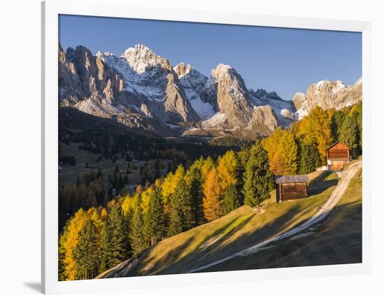 Geisler Mountain Range, Odle in the Dolomites, Groeden Valley, Val Gardena, South Tyrol, Alto Adige-Martin Zwick-Framed Photographic Print