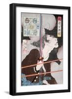 Geki Magohachi in Smoke and Rifle Fire, 1868-Tsukioka Yoshitoshi-Framed Giclee Print