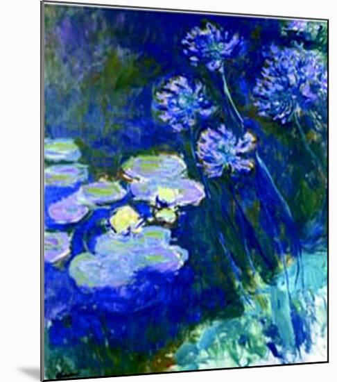 Gelbe Seerosen Und Agapanthes-Claude Monet-Mounted Art Print